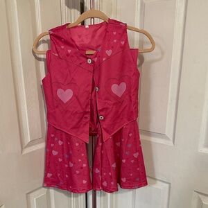 Pink Heart Barbie Patterned Sleeveless Dress